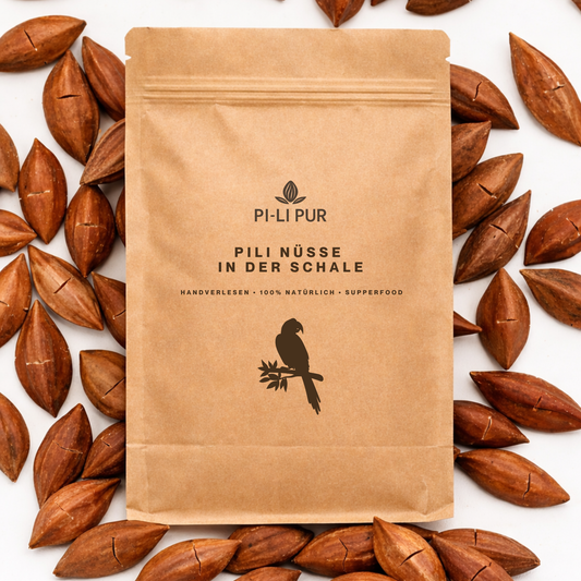 Pilinüsse in der Schale für Papageien
